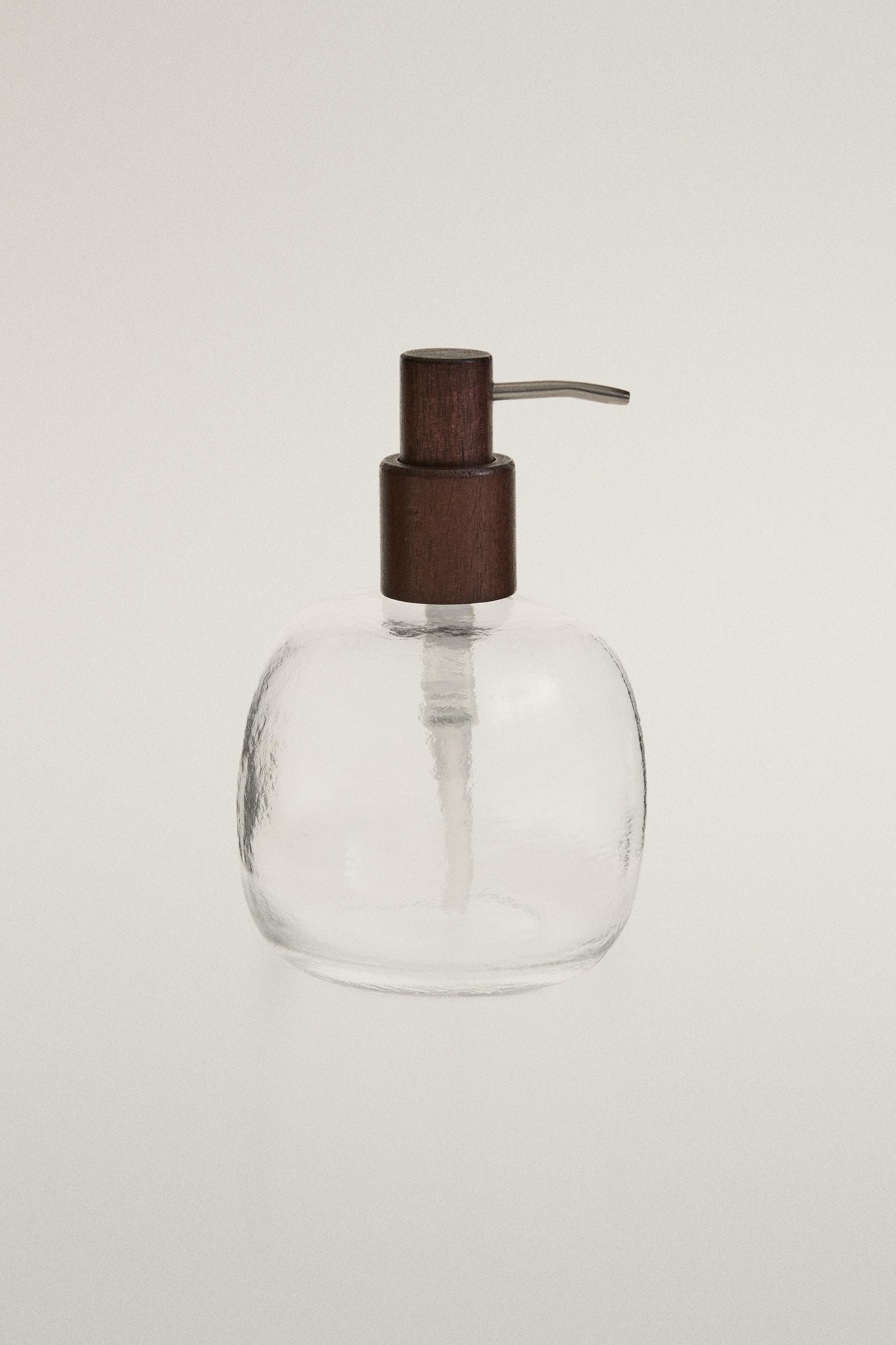 ACACIA WOOD AND CERAMIC SOAP DISPENSER